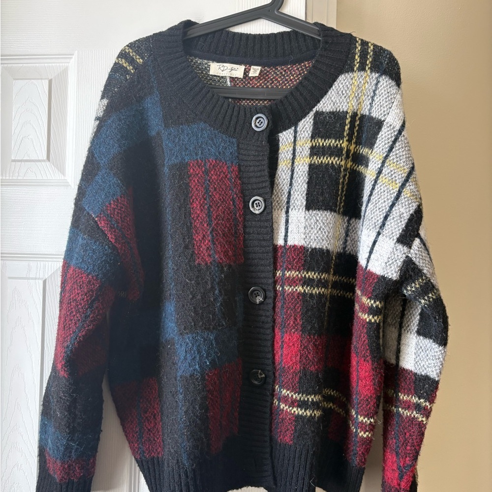 RD Style Multicolor Plaid Cardigan
